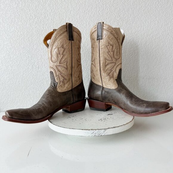 Rod Patrick Mens Cowboy Boots 15AAA Brown Bison Western Leather Sole Blunt Toe - Picture 8 of 13